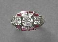 Art Deco Ruby And Diamond Engagement Ring